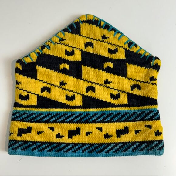 The North Face Wool Yellow Black Knit Beanie One Size - Picture 1 of 1